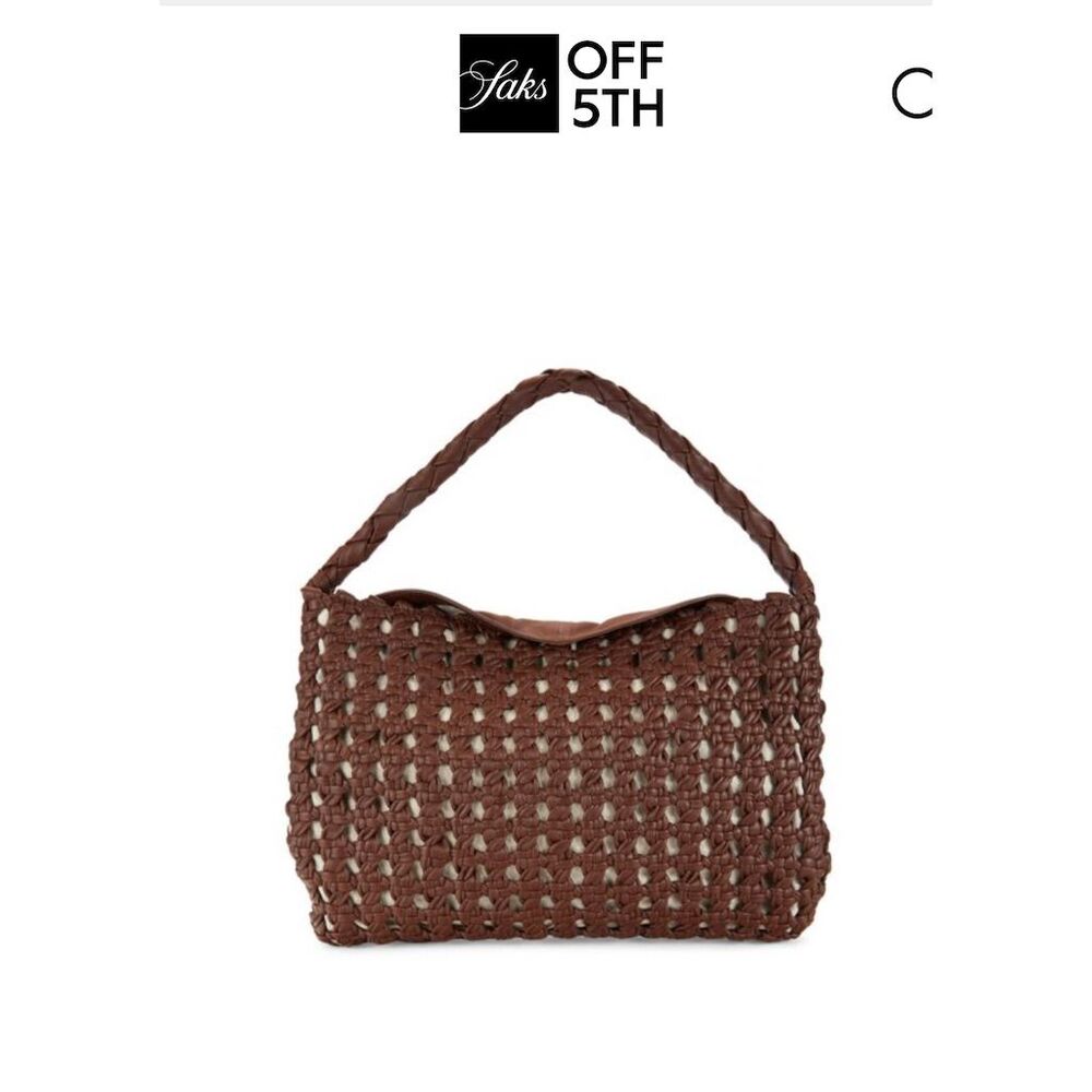 Vince Camuto Women's Brown Leather Macramé Shoulder Bag